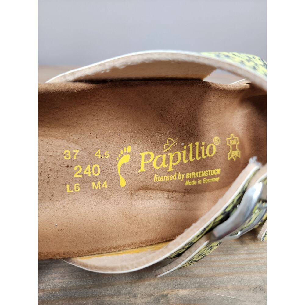 Birkenstock Papillio Navy & Chamomile Kaleidoscope Sydney Two Strap Slide L6 M4 - Picture 7 of 7